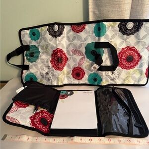 Thirty-One Floral Travel Bag - Red, Teal, Black